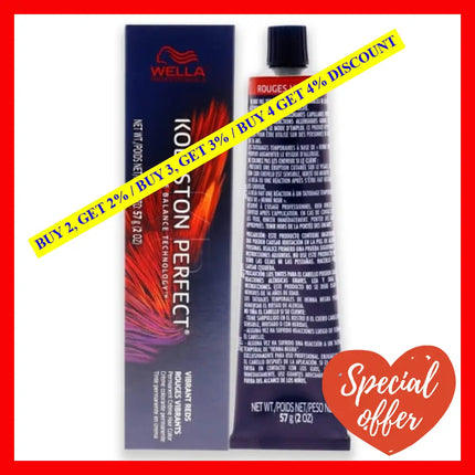 Koleston Perfect Permanent Creme Hair Color - 77 44 Intense Medium Blonde-Red Red By Wella For