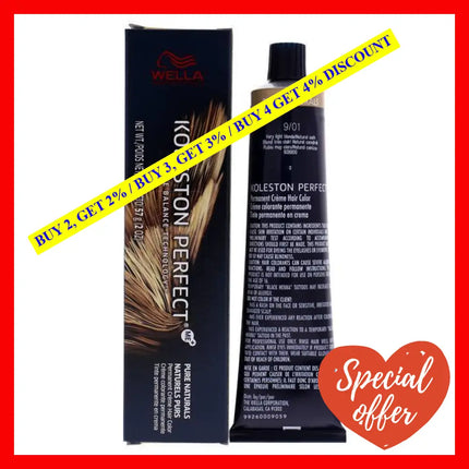 Koleston Perfect Permanent Creme Hair Color - 9 01 Very Light Blonde-Natural Ash By Wella For