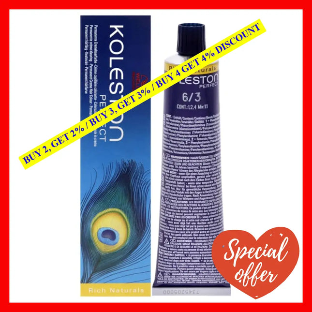 Koleston Perfect Permanent Creme Haircolor - 6-3 Dark Gold Blonde By Wella For Unisex 2 Oz Hair