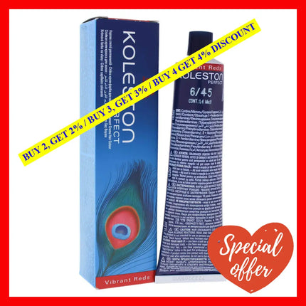 Koleston Perfect Permanent Creme Haircolor - 6 45 Dark Blonde-Red Violet By Wella For Unisex 2 Oz