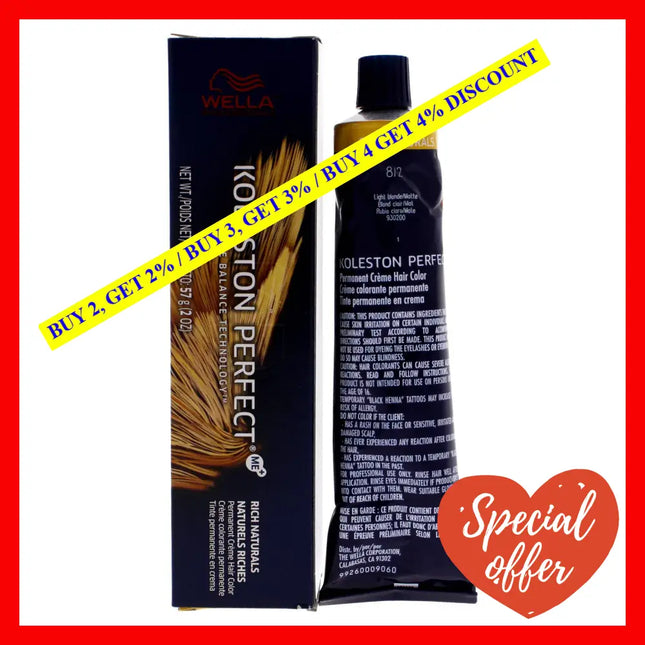 Koleston Perfect Permanent Creme Haircolor - 8 2 Light Blonde-Matt By Wella For Unisex Oz Hair Color