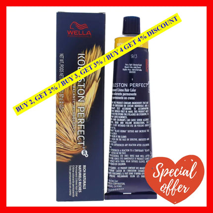 Koleston Perfect Permanent Creme Haircolor - 9 3 Very Light Blonde Gold By Wella For Unisex 2 Oz