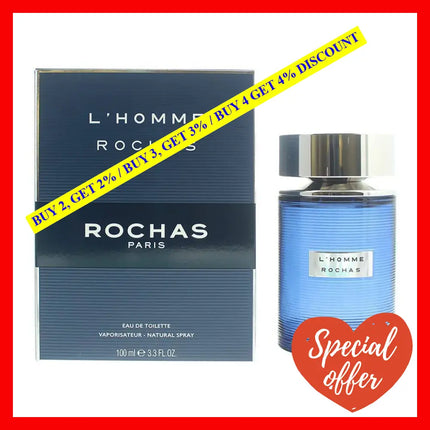 L Homme Rochas By For Men - 3.3 Oz Edt Spray