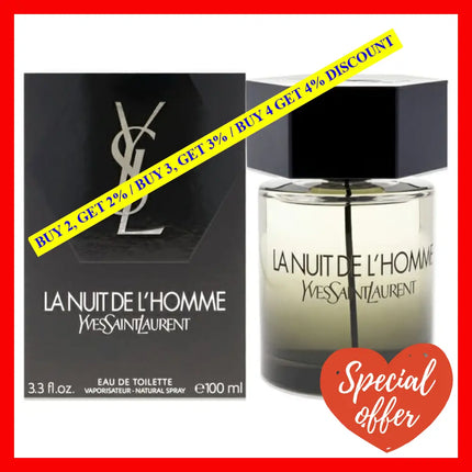 La Nuit De Lhomme By Yves Saint Laurent For Men - 3.3 Oz Edt Spray