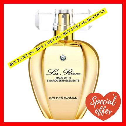 La Rive Golden Woman Eau De Parfum Spray For Women Made With Crystal From Swarovski 2.5 Oz 75 Ml