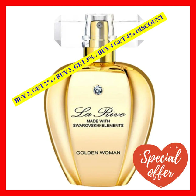 La Rive Golden Woman Eau De Parfum Spray For Women Made With Crystal From Swarovski 2.5 Oz 75 Ml