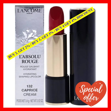 Labsolu Rouge Hydrating Shaping Lipcolor - 132 Caprice-Cream By Lancome For Women 0.12 Oz Lipstick