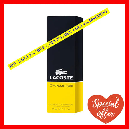 Lacoste Challenge By For Men - 3 Oz Edt Spray