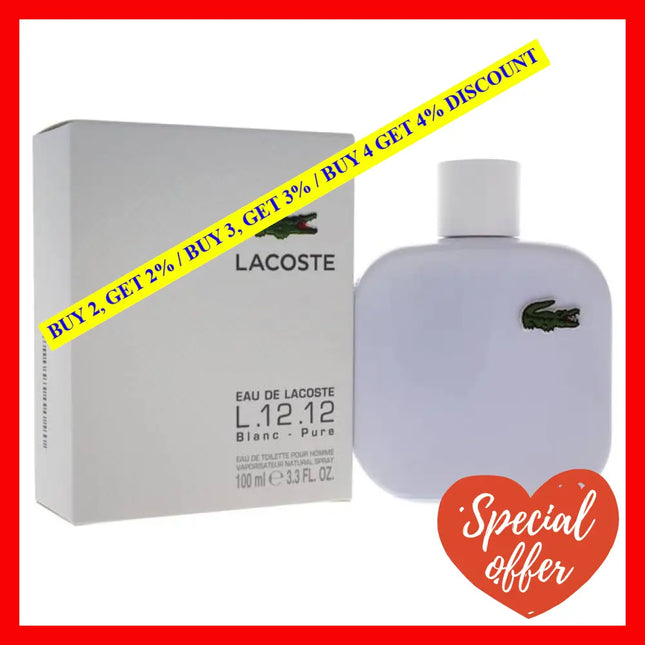 Lacoste Eau De L.12.12 Blanc By For Men - 3.3 Oz Edt Spray