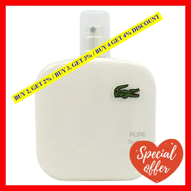 Lacoste Eau De L.12.12 Blanc By For Men - 3.3 Oz Edt Spray (Tester)