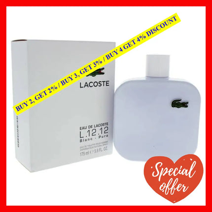 Lacoste Eau De L.12.12 Blanc By For Men - 5.9 Oz Edt Spray
