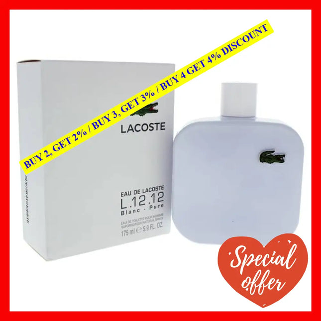 Lacoste Eau De L.12.12 Blanc By For Men - 5.9 Oz Edt Spray