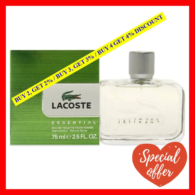 Lacoste Essential By For Men - 2.5 Oz Edt Spray