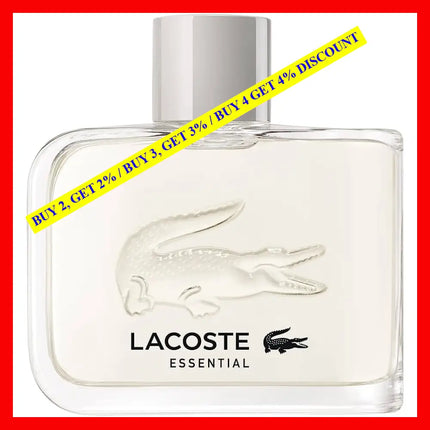 Lacoste Essential For Men Eau De Toilette Pour Homme 2.5 Oz 75 Ml Spray