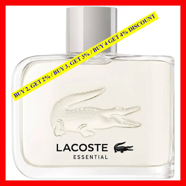 Lacoste Essential For Men Eau De Toilette Pour Homme 2.5 Oz 75 Ml Spray