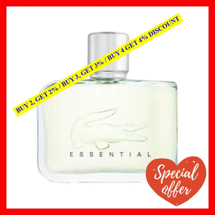 Lacoste Essential For Men Eau De Toilette Pour Homme 4.2 Oz 125 Ml Spray