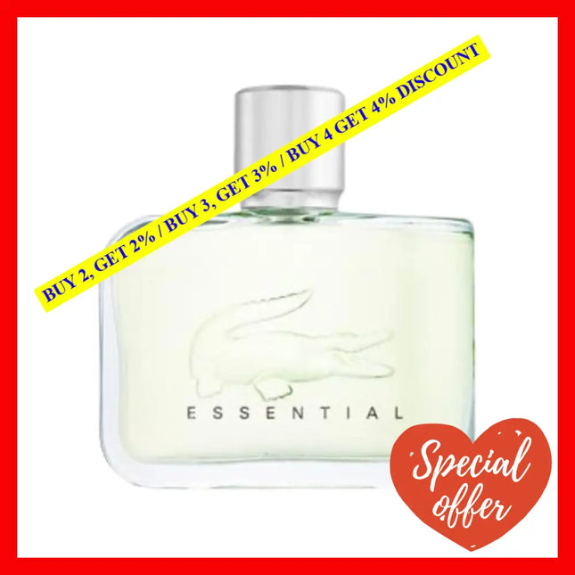 Lacoste Essential For Men Eau De Toilette Pour Homme 4.2 Oz 125 Ml Spray