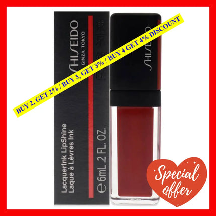 Lacquerink Lipshine - 304 Techno Red By Shiseido For Unisex 0.2 Oz Lip Gloss