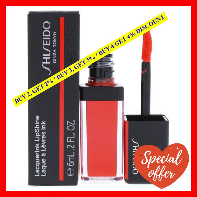 Lacquerink Lipshine - 305 Red Flicker By Shiseido For Unisex 0.2 Oz Lip Gloss