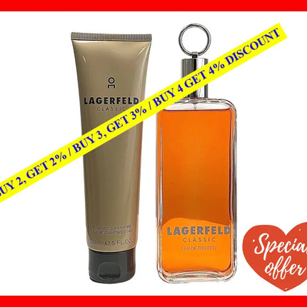 Lagerfeld By Karl For Men - 2 Pc Gift Set 5Oz Edt Spray Shower Gel