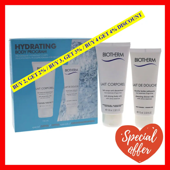 Lait Corporel Hydrating Body Program By Biotherm For Women - 2 Pc Kit 2.53Oz De Douche 3.38Oz