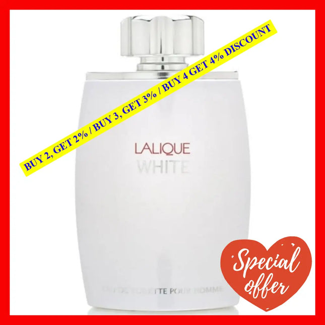 Lalique White For Men Eau De Toilette 4.2 Oz 125 Ml Spray