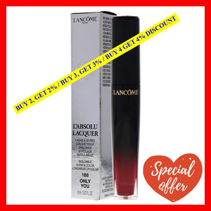 Lancome Labsolu Lacquer Longwear Lip Color - 188 Only You Women Lipstick 0.27 Oz