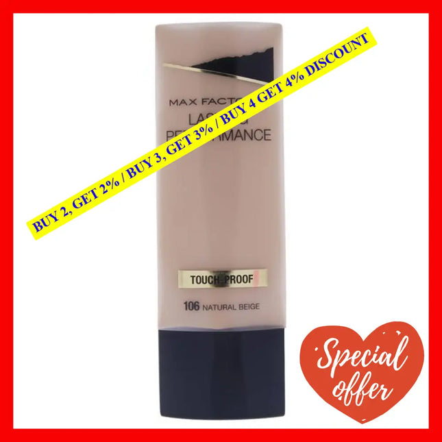Lasting Performance Long Foundation - 106 Natural Beige By Max Factor For Women 1.18 Oz