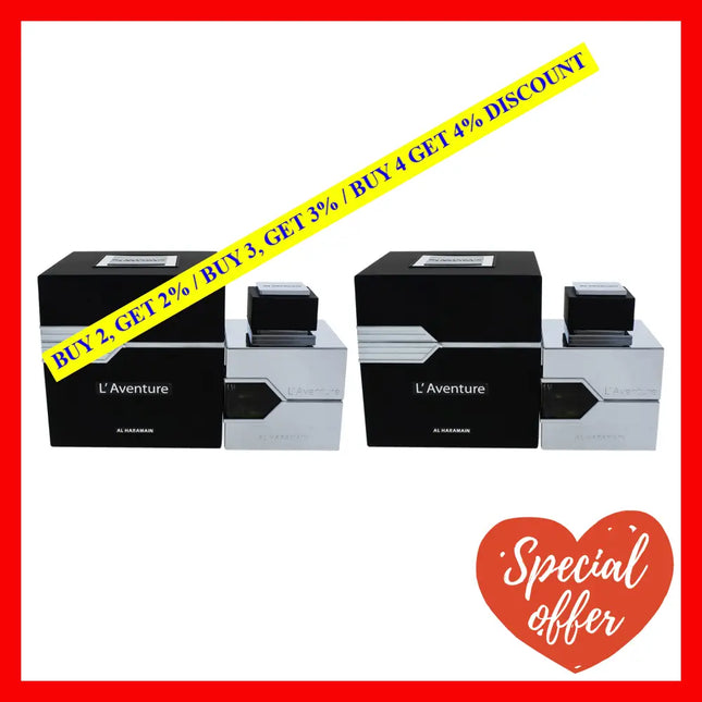 Laventure By Al Haramain For Men - 3.33 Oz Edp Spray Pack Of 2