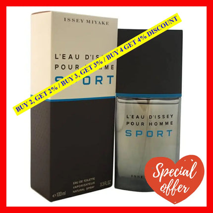 Leau Dissey Sport By Issey Miyake For Men - 3.3 Oz Edt Spray