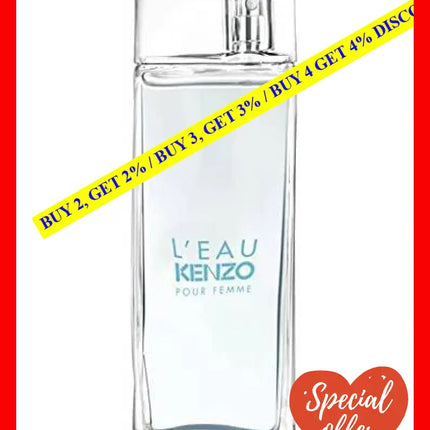 L’eau Kenzo By For Women. Eau De Toilette Spray 100 Ml(Packaging May Vary)