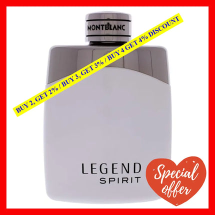 Legend Spirit By Mont Blanc For Men - 3.3 Oz Edt Spray (Tester)