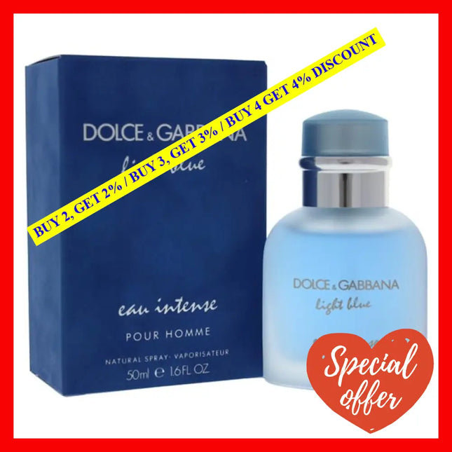Light Blue Eau Intense By Dolce And Gabbana For Men - 1.6 Oz Edp Spray