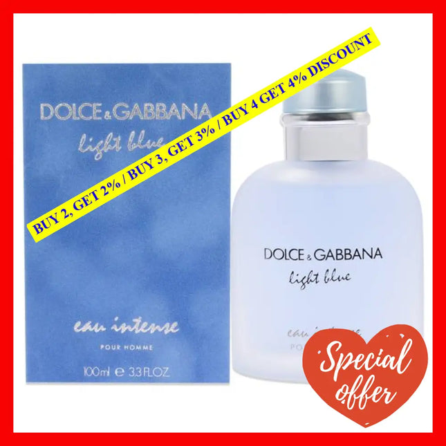 Light Blue Eau Intense By Dolce And Gabbana For Men - 3.3 Oz Edp Spray