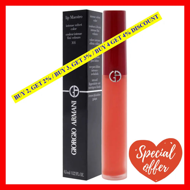 Lip Maestro Intense Velvet Color - 305 Tangerine By Giorgio Armani For Women 0.22 Oz Lipstick