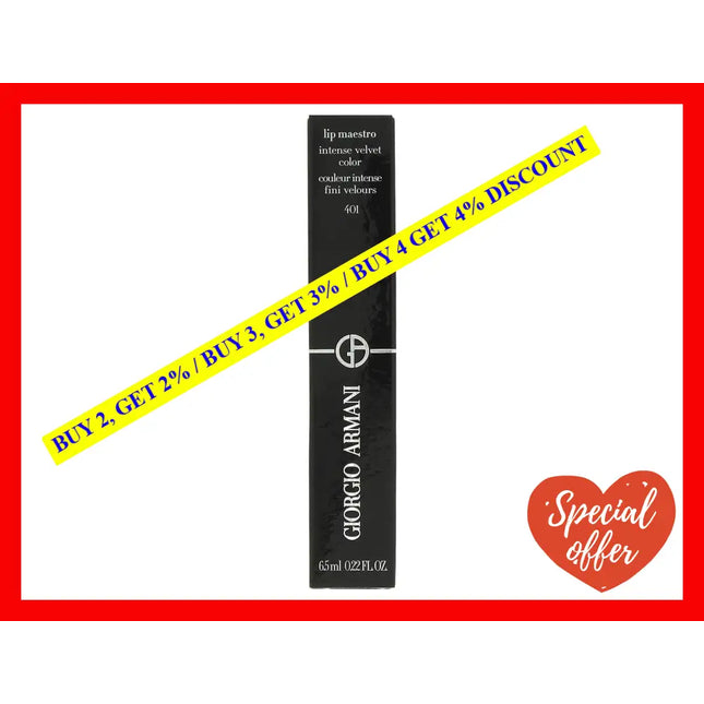 Lip Maestro Intense Velvet Color - 401 The Tibetan Orange By Giorgio Armani For Women 0.22 Oz