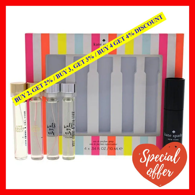 Live Colorfully And Walk On Air Purse Spray Coffret By Kate Spade For Women - 4 Pc Mini Gift Set X