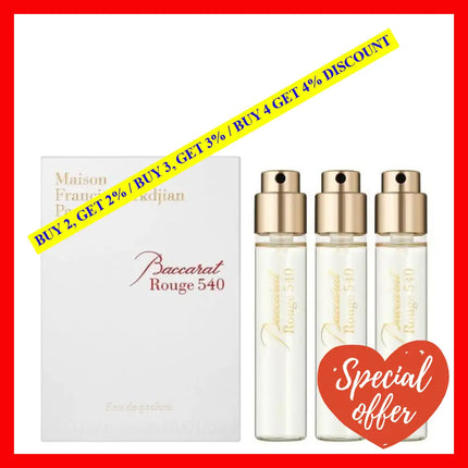 Maison Francis Kurkdjian Baccarat Rouge 540 3 X 0.37Oz Eau De Parfum Refills