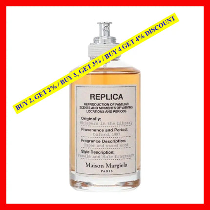 Maison Margiela Replica Whispers In The Library Eau De Toilette Unisex Tester 3.4 Oz / 100 Ml