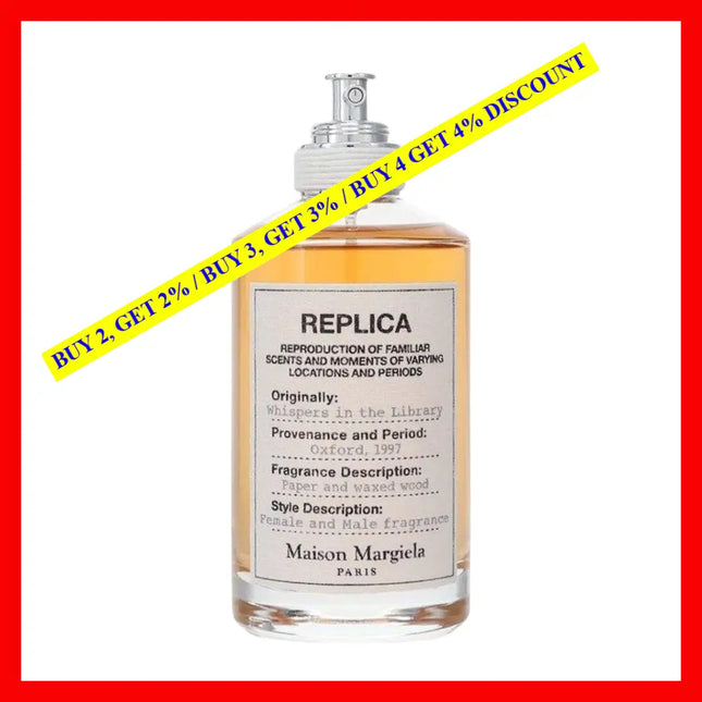 Maison Margiela Replica Whispers In The Library Eau De Toilette Unisex Tester 3.4 Oz / 100 Ml