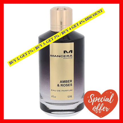 Mancera Amber And Roses Perfume Eau De Parfum Unisex 4 Oz 120 Ml Spray