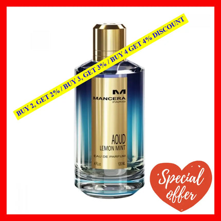 Mancera Aoud Lemon Mint Perfume Unisex Eau De Parfum 4 Oz 120 Ml Spray