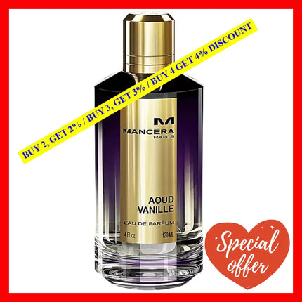 Mancera Aoud Vanille Perfume Eau De Parfum Unisex 4 Oz 120 Ml Spray