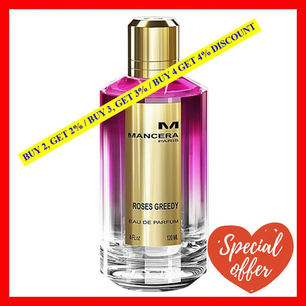 Mancera Roses Greedy Perfume 4.0Oz-120Ml Edp Spray