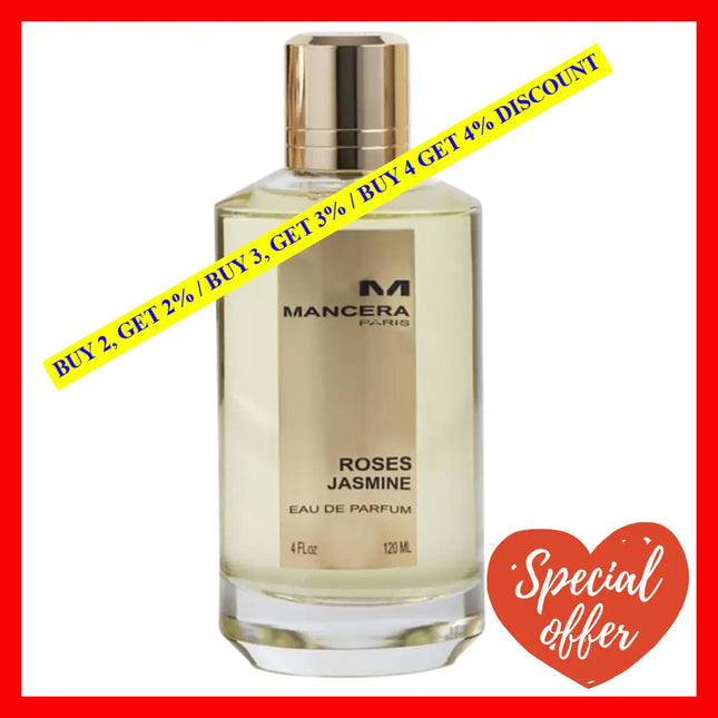 Mancera Roses Jasmine Perfume 4.0Oz-120Ml Edp Spray
