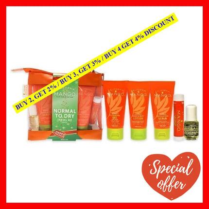 Mango To Go Travel Kit - Normal Dry Skin By California For Unisex 6 Pc 2.2Oz Exfoliating Scrub