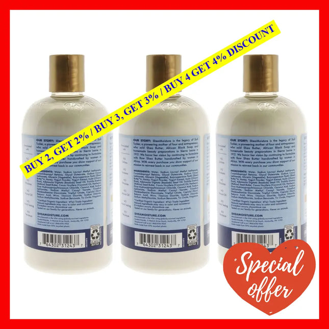 Manuka Honey And Yogurt Hydrate Plus Repair Shampoo By Shea Moisture For Unisex - 13 Oz Pack Of 3