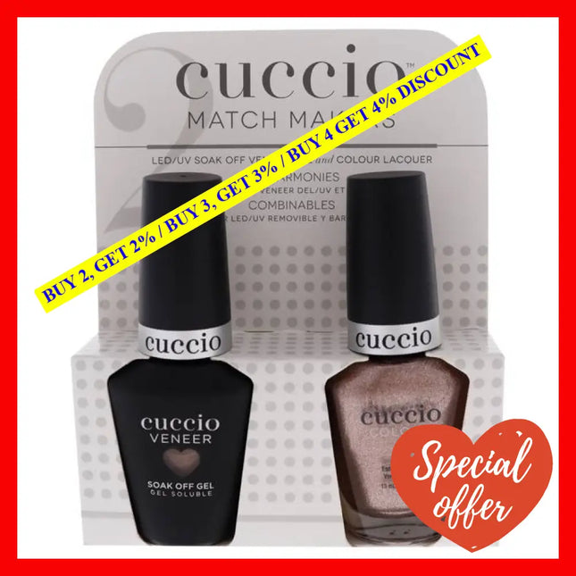 Match Makers Set - Rose Gold Slipper By Cuccio Colour For Women 2 Pc 0.44Oz Veneer Soak Of Gel Nail