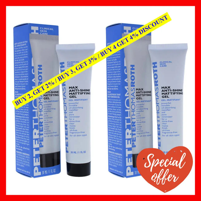 Max Anti-Shine Mattifying Gel By Peter Thomas Roth For Unisex - 1 Oz Pack Of 2