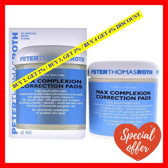 Max Complexion Correction Pads By Peter Thomas Roth For Unisex - 60 Pc